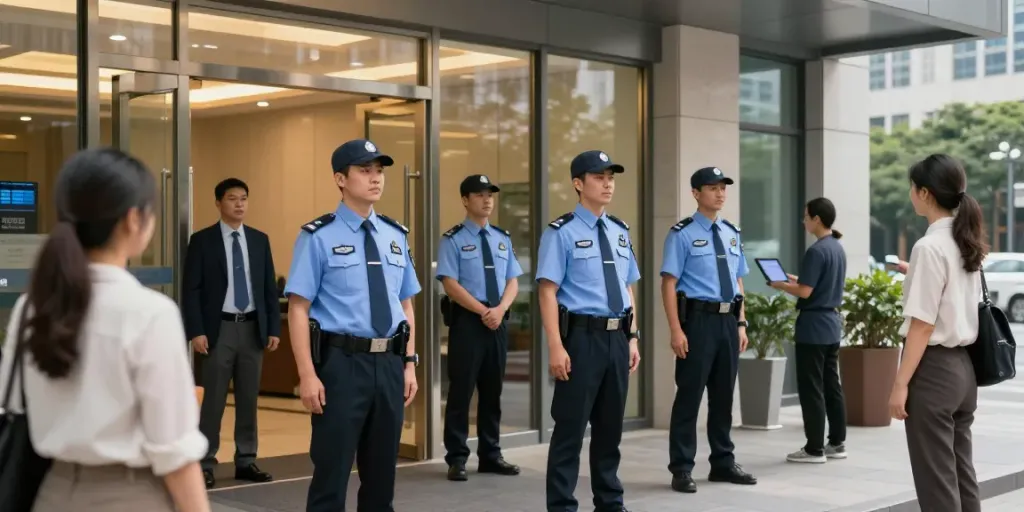 Corporate Security team from a trusted local provider ensuring safety at the office.