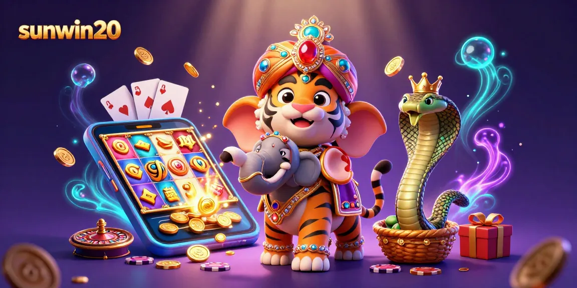 Experience thrilling gameplay at sunwin20 with colorful slot machines, vibrant characters, and dynamic casino elements.