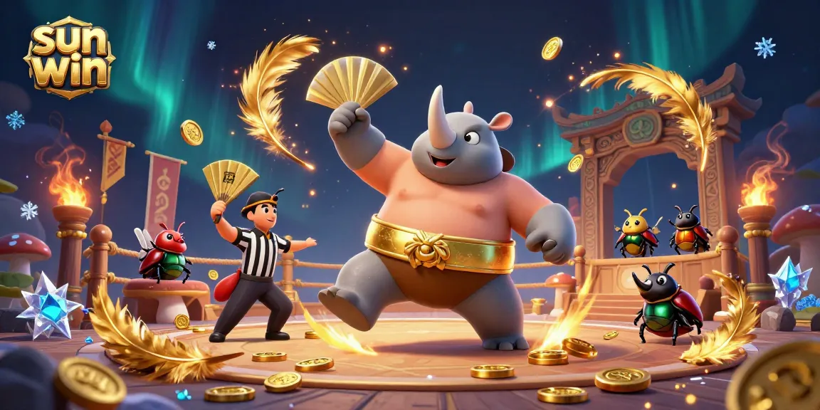 Experience the thrill of sun win in a dynamic 3D casino scene featuring exciting games.